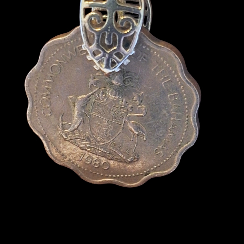 Gold Coin Pendant Necklace - Commonwealth Of The Bahamas 1980 - Picture 4 of 8